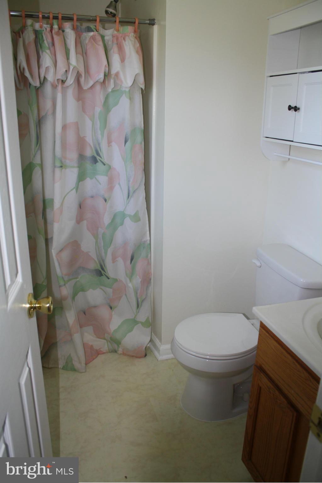 345 Mcdonalds Farm Road Linden, VA 22642 - Photo 22 of 29 a white toilet sitting next to a shower curtain
