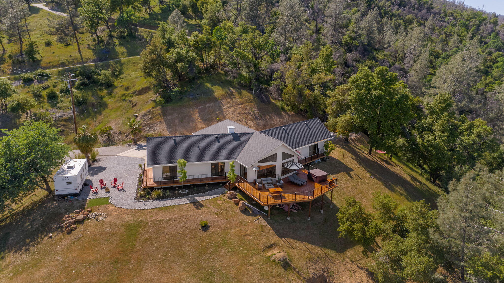 8454 Crown Way Redding, CA 96001 - Photo 37 of 44 an aerial view of a house with a garden