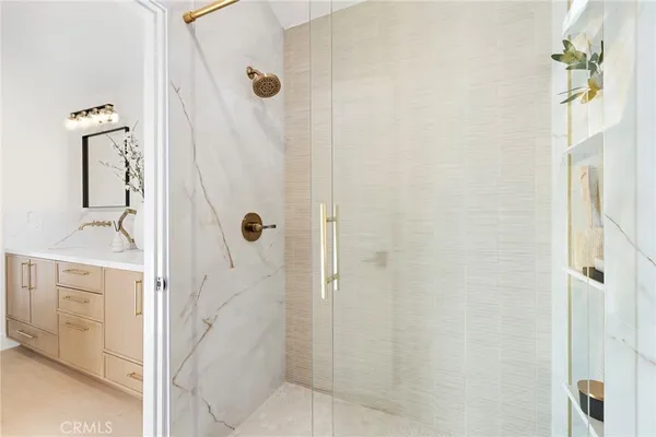 a bathroom with a shower