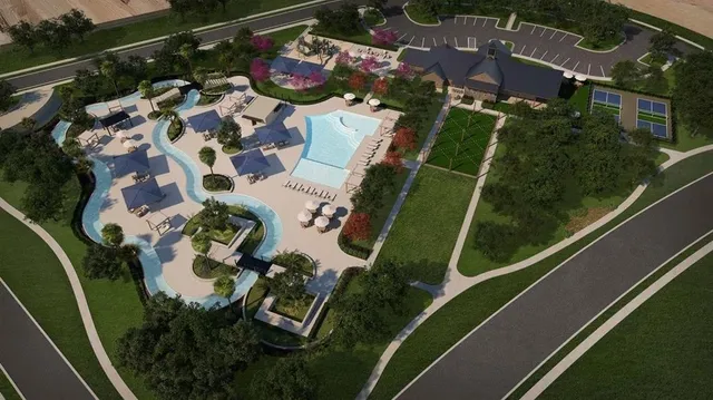 an aerial view of a house