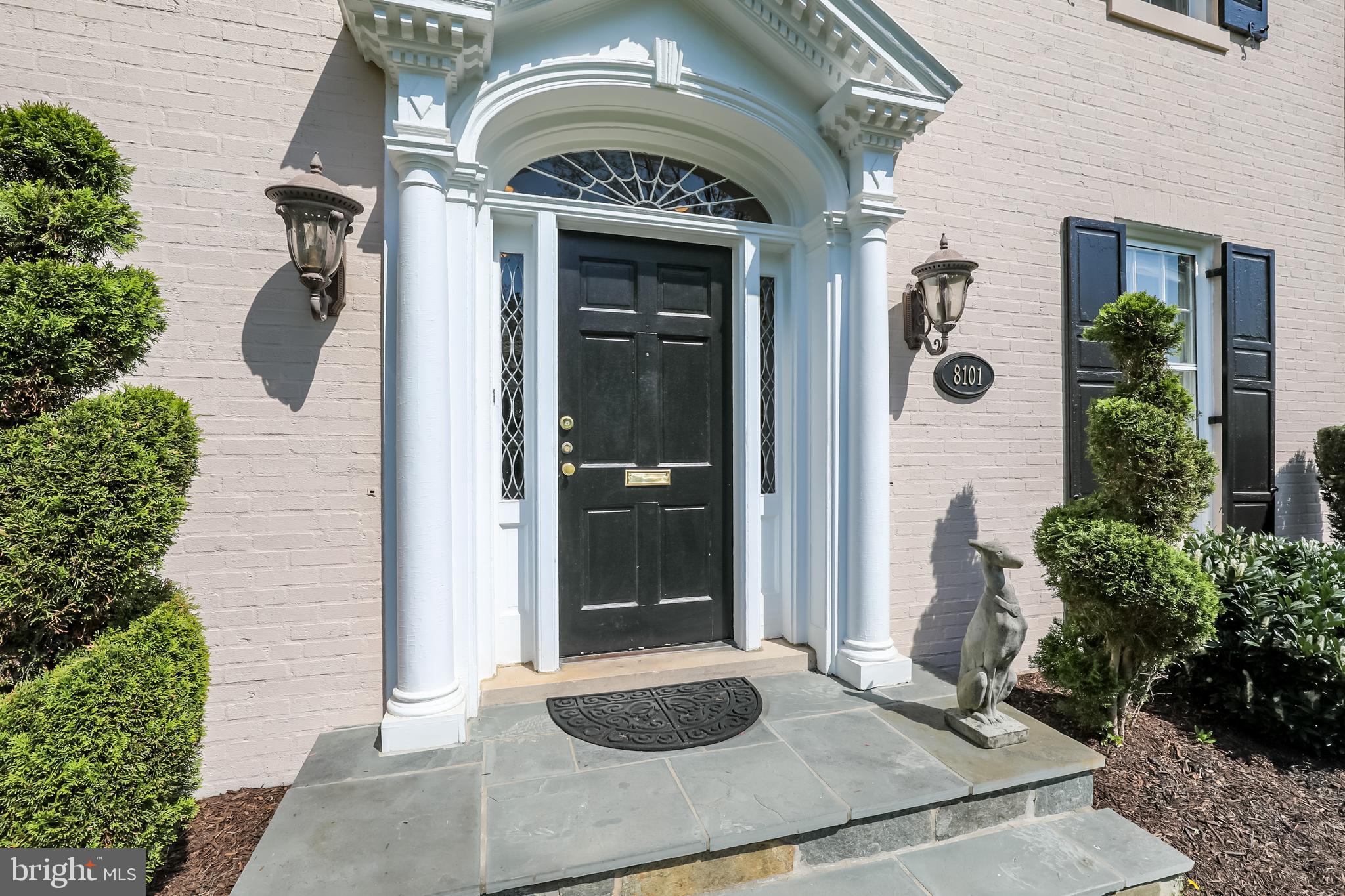 8101 Maple Ridge Road Bethesda, MD 20814 - Photo 3 of 41 Front door with leaded glass surround