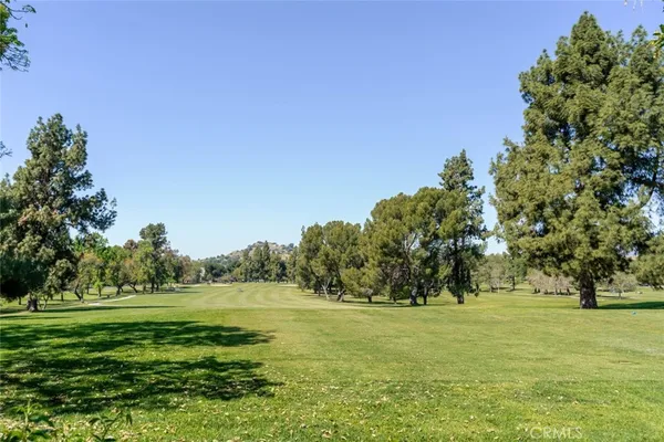 a view of grassy field with trees