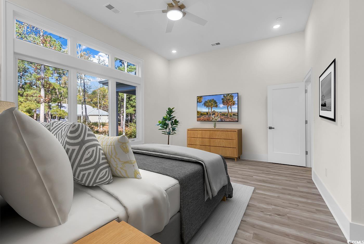 1028 Colette Court Conway, SC 29526 - Photo 17 of 39 Bedroom with wood finished floors, a ceiling fan, and recessed lighting