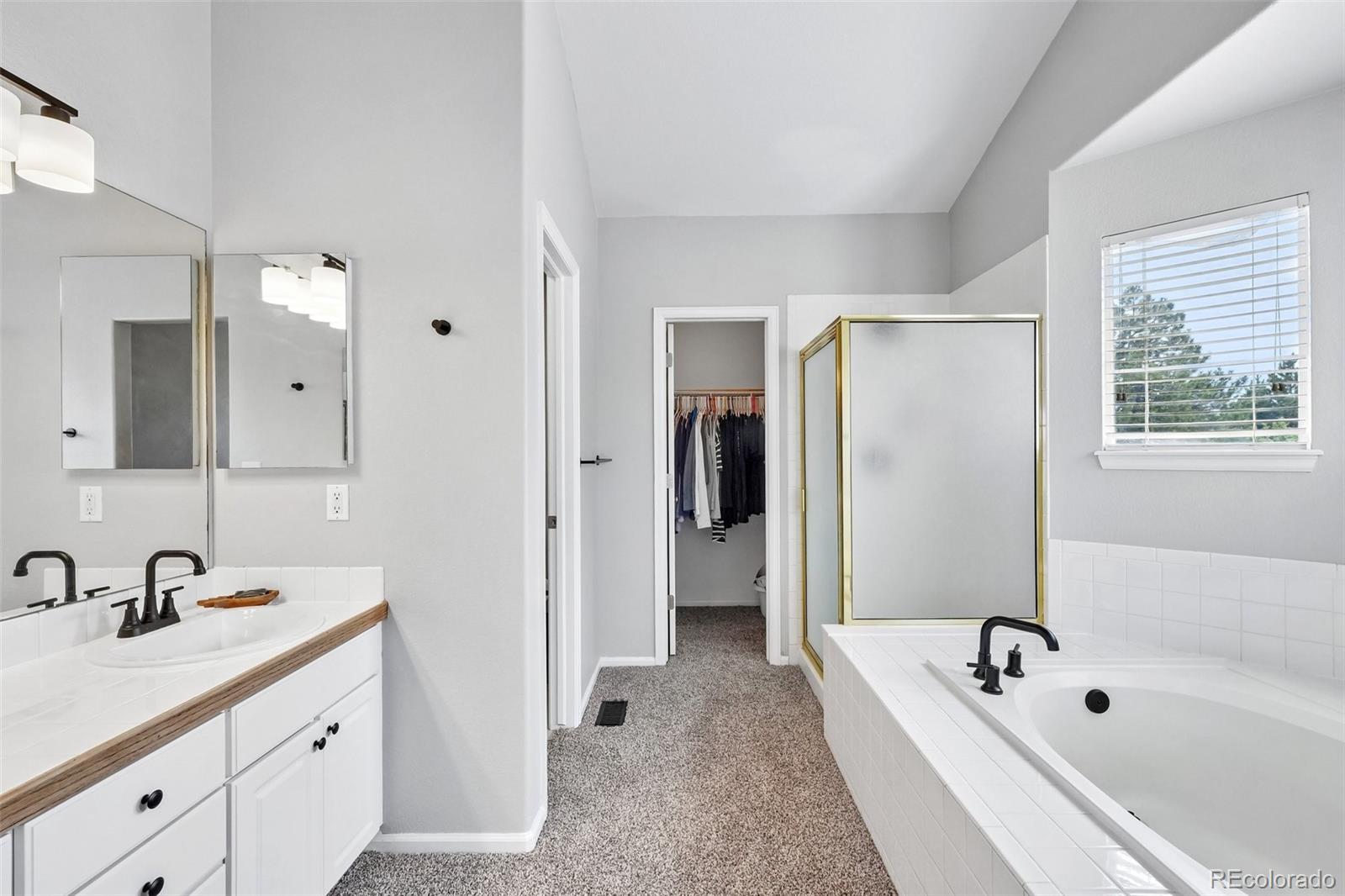 6642 Tiger Tooth Lone Tree, CO 80124 - Photo 27 of 44 a bathroom with a tub sink and mirror