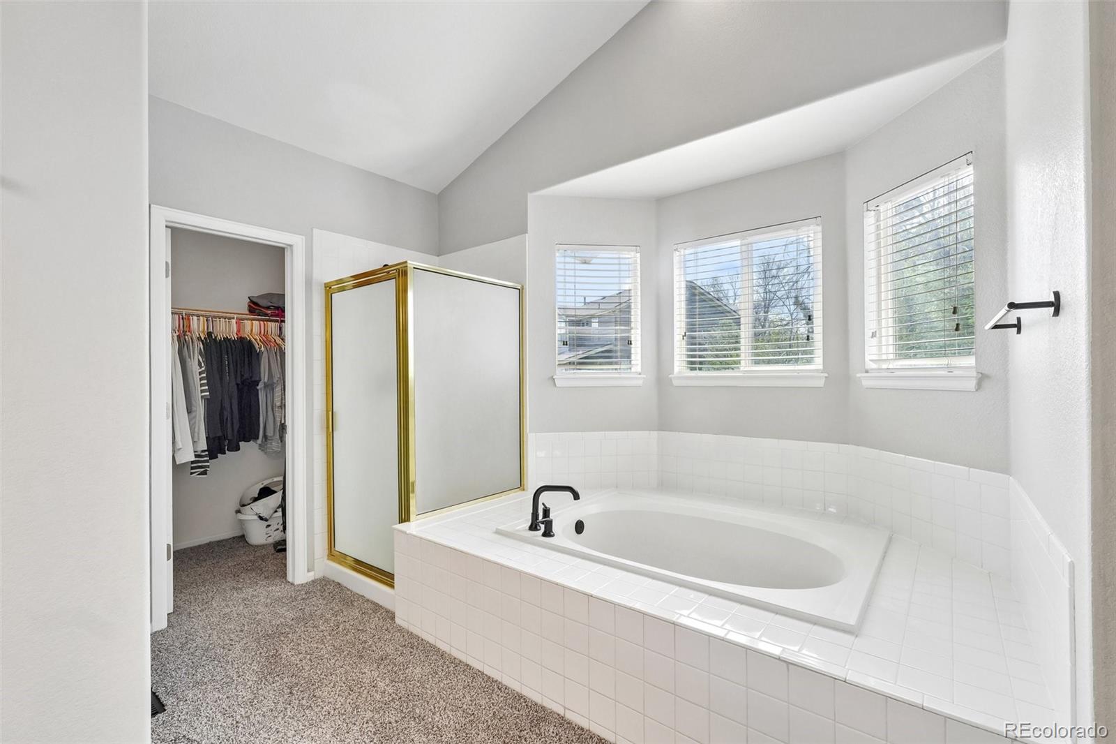 6642 Tiger Tooth Lone Tree, CO 80124 - Photo 28 of 44 a white bath tub sitting in a en suite bathroom next to a window