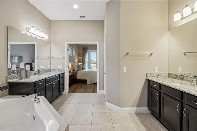 a view of a lake with a city