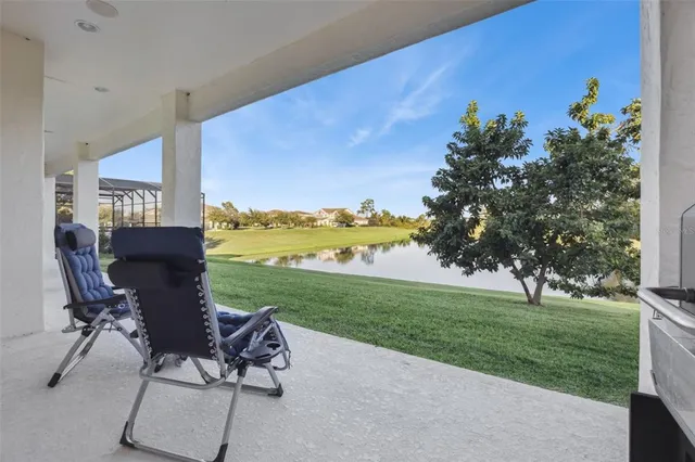 a view of an ocean from a yard