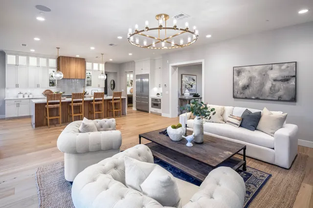 a living room with furniture and a couch