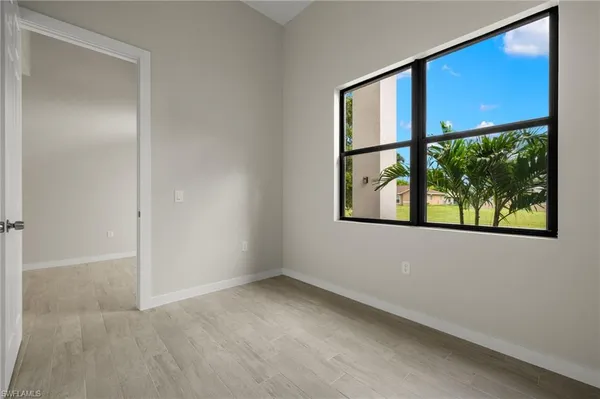 an empty room with a window