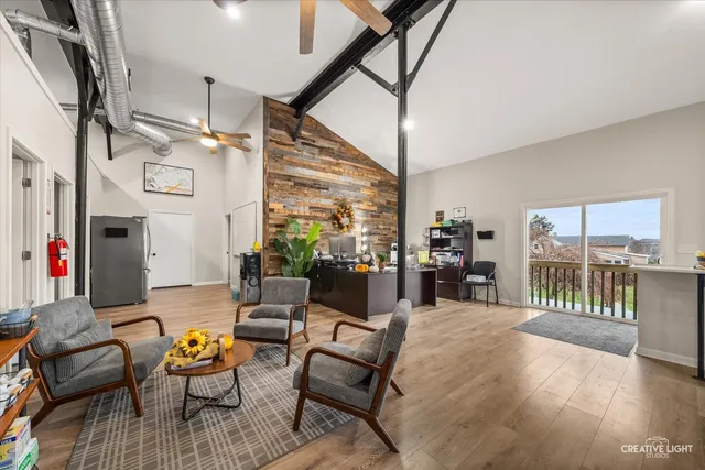 a outdoor living space with furniture