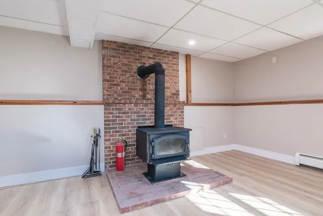 a view of a lake with a city