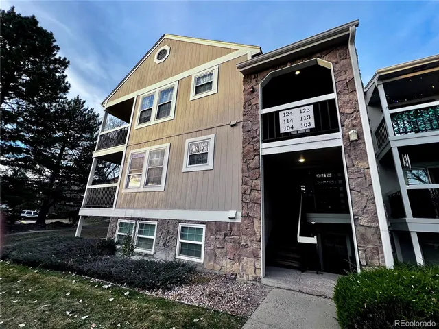a front view of multi story residential apartment building