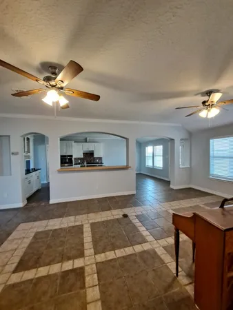 a view of kitchen and living room
