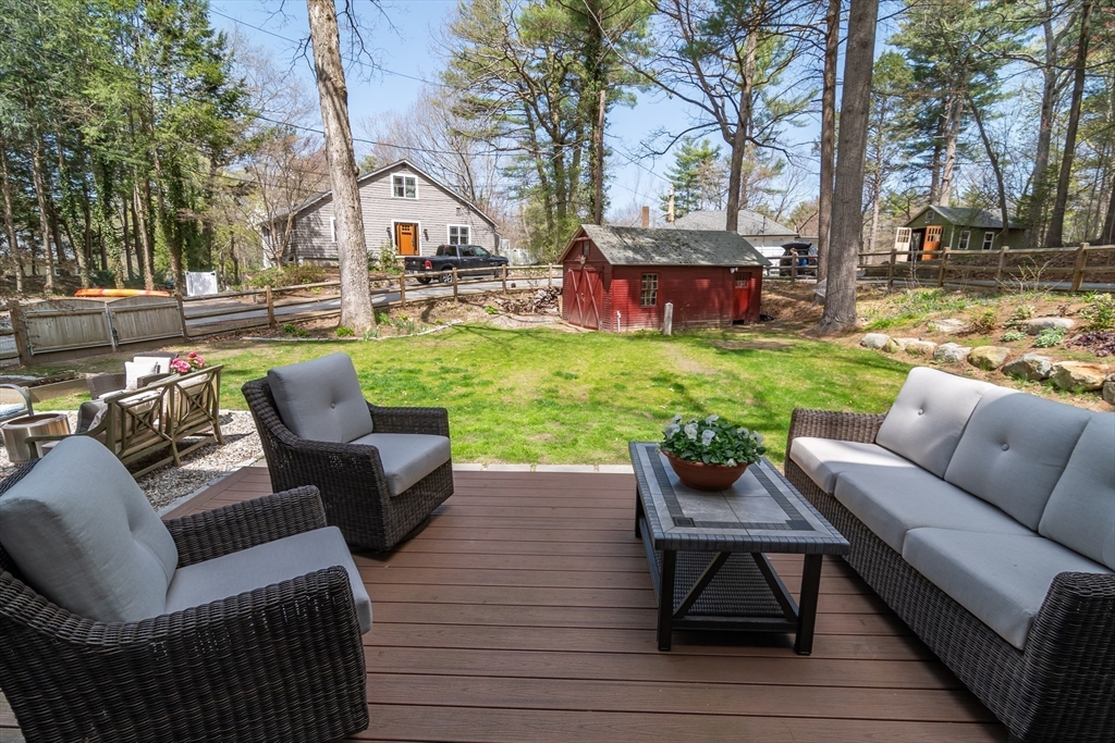 8 Meeting House Hill Road Dover, MA 02030 - Photo 20 of 22 a view of a patio with couches chairs and a fire pit