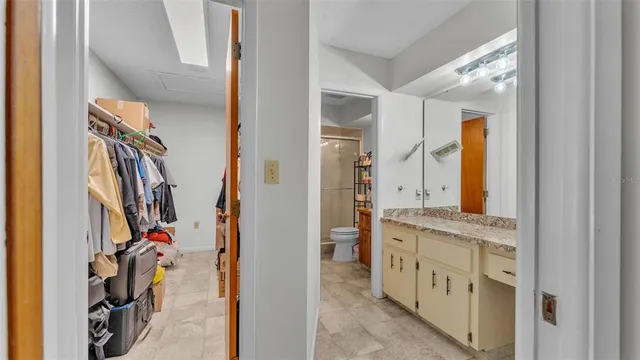 a view of a walk in closet