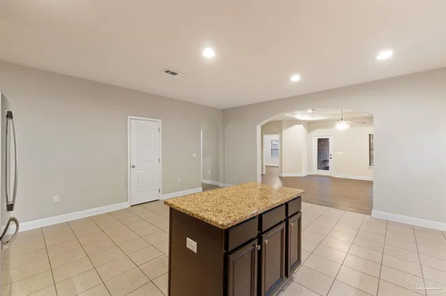 a view of kitchen island hallway
