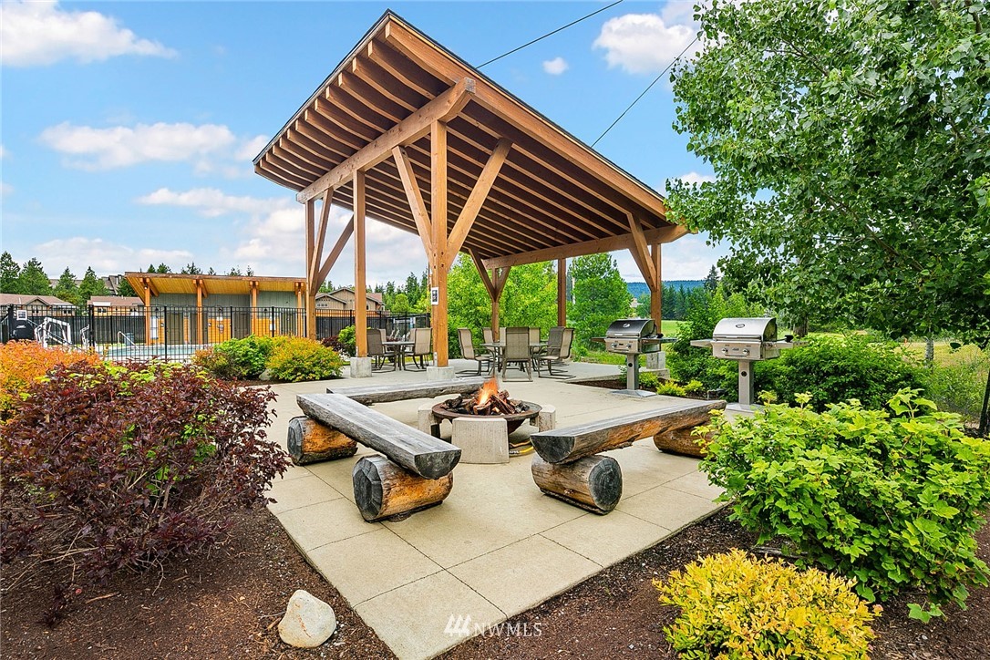 3770 Suncadia Trail, Unit 110 Cle Elum, WA 98922 - Photo 21 of 21 a view of a patio with chairs and potted plants