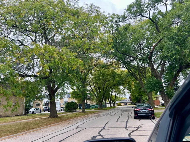 a view of a basket ball ground and a houses
