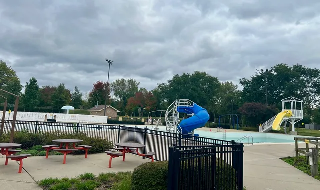a view of a volley ball court