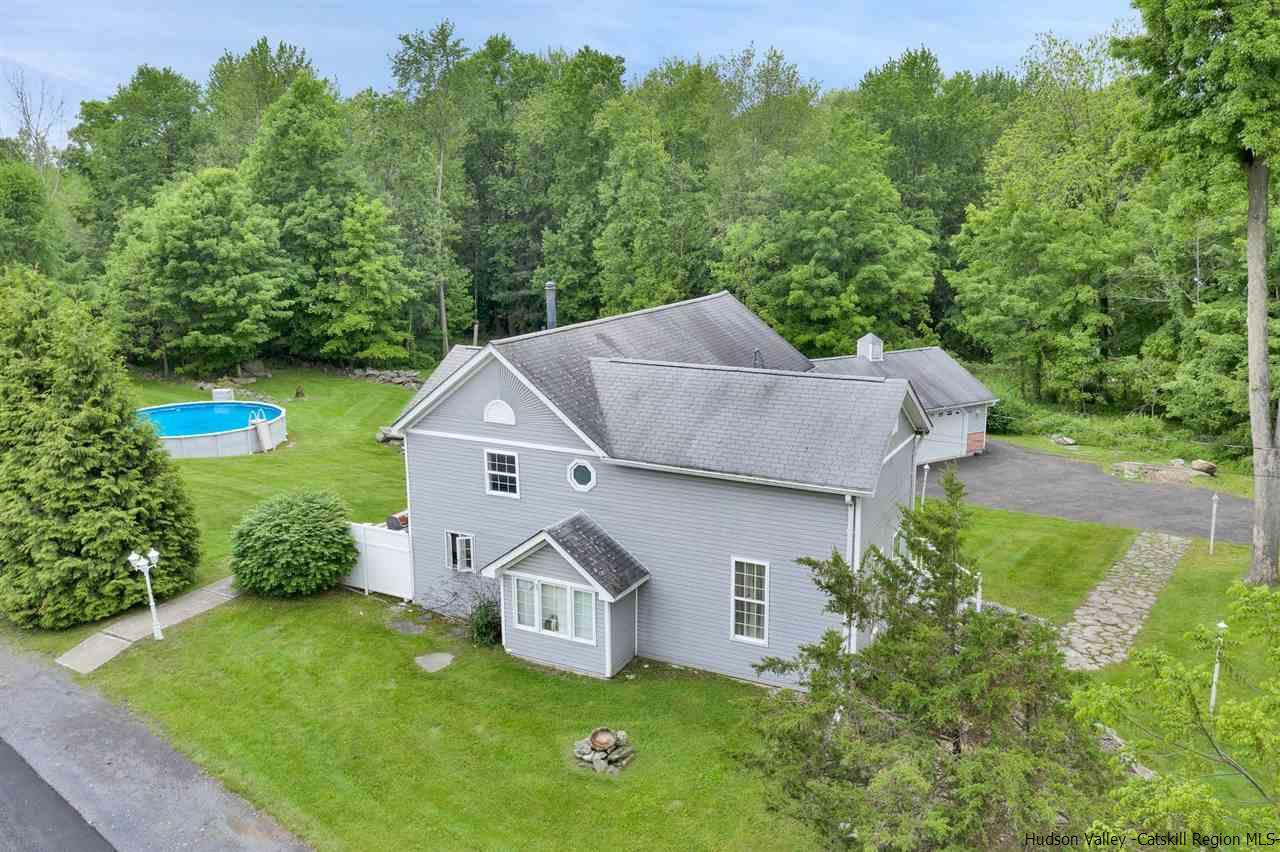 78 E Road Wallkill, NY 12589 - Photo 26 of 27 an aerial view of a house with yard and green space