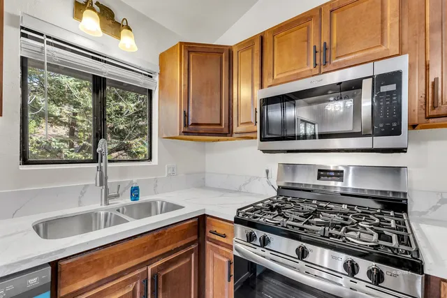 a backyard of a house with seating space