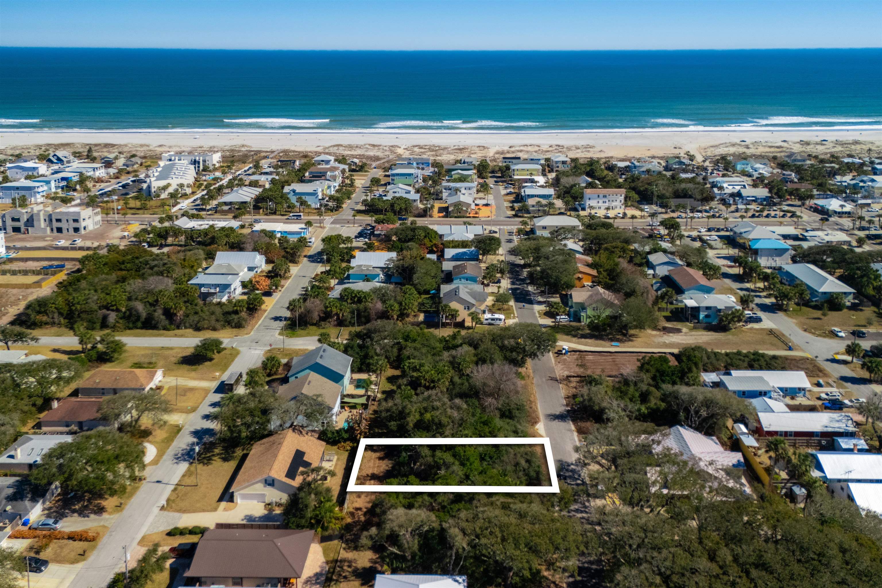 an aerial view of multiple house