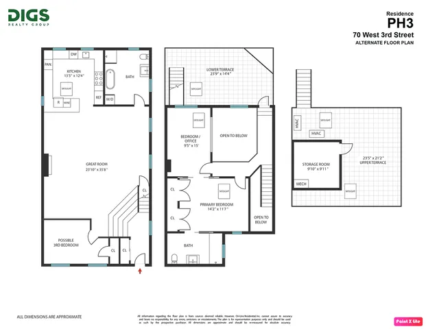 $2,995,000 | 70 West 3rd Street, Unit PH3 | Greenwich Village