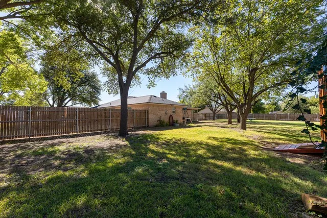 a view of backyard with tree