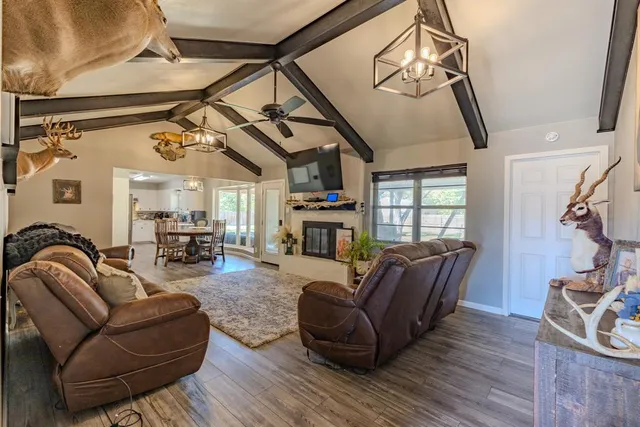 a living room with furniture