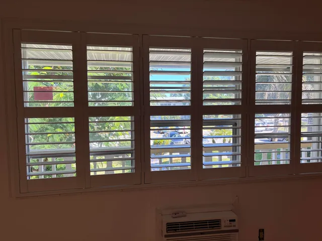 a room with a large window