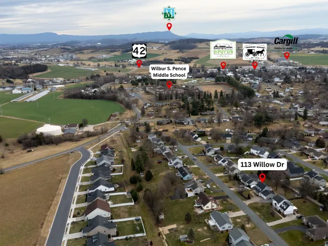 an aerial view of a city