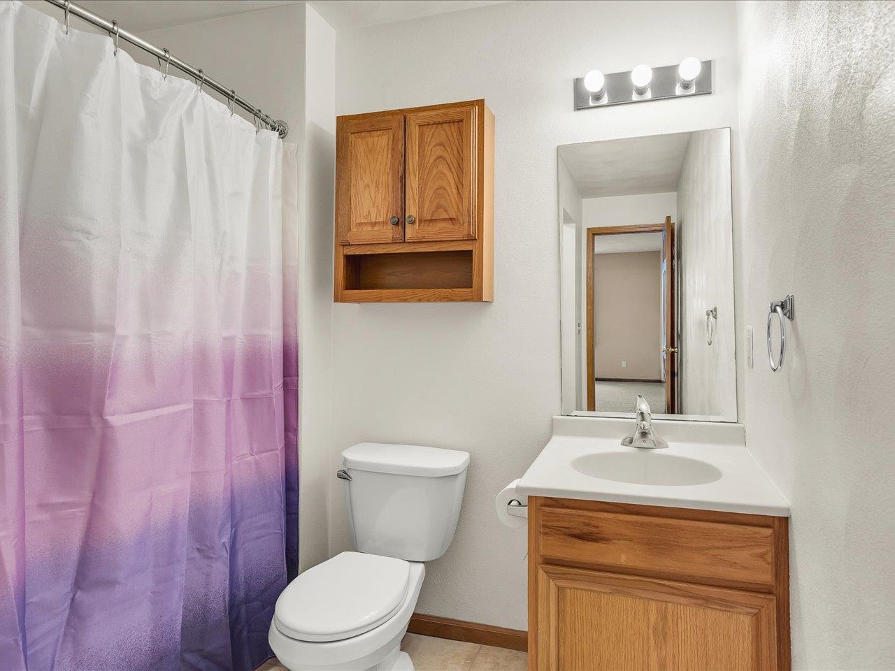 10184 Metalmark Lane Roscoe, IL 61073 - Photo 24 of 29 a bathroom with a sink a toilet and shower curtain
