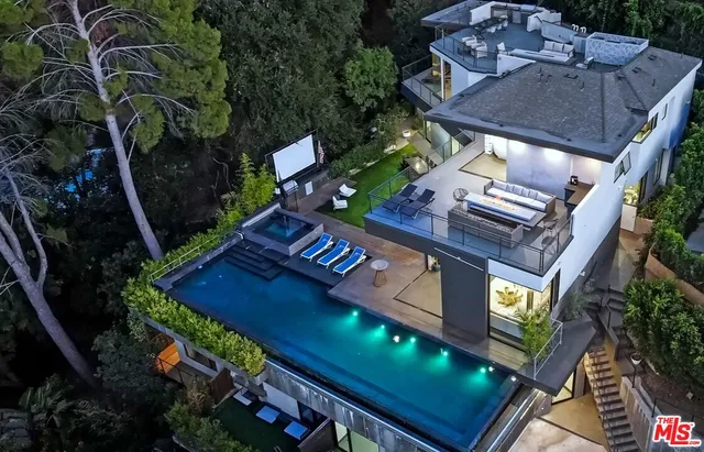 an aerial view of a house