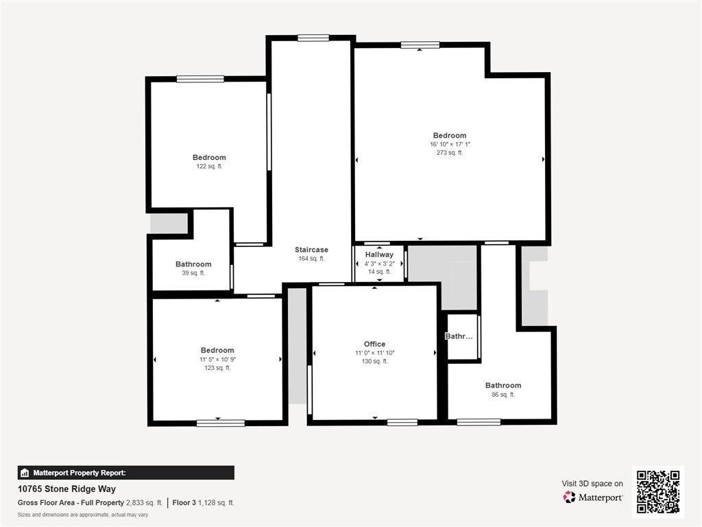 10765 Stone Ridge Way Harrison, OH 45030 - Photo 68 of 68 A comprehensive floor plan details the third level's layout, showcasing multiple bedrooms, bathrooms, an office, staircase, and hallway.