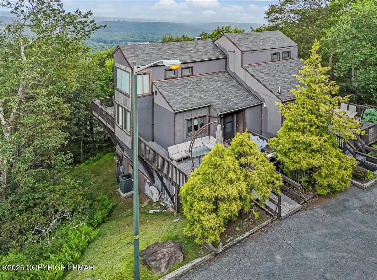 268 Big Pocono Pass Tannersville, PA 18372 - Photo 54 of 66 an aerial view of a house with a big yard and large tree
