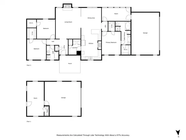 a view of a hall with furniture