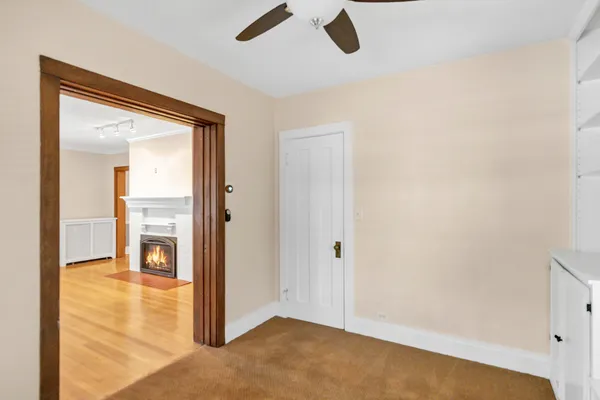 a view of a livingroom with a fireplace