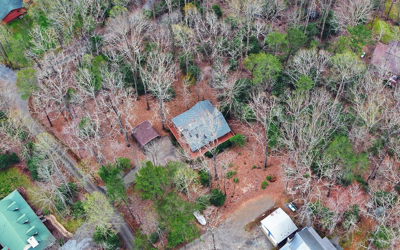 2139 Lake Louisa Road Hiawassee, GA 30546 - Photo 41 of 48 an aerial view of a house with a yard and tree s