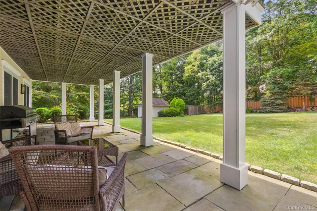 a living room with patio