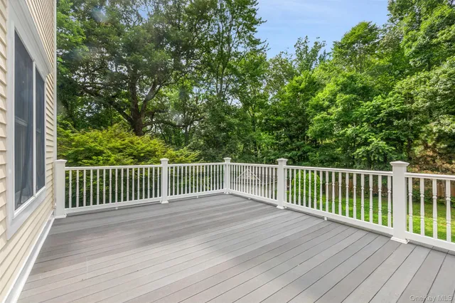 a view of a wooden deck