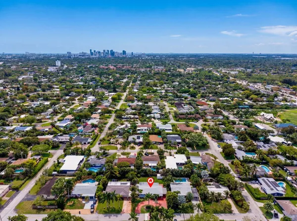 an aerial view of a city
