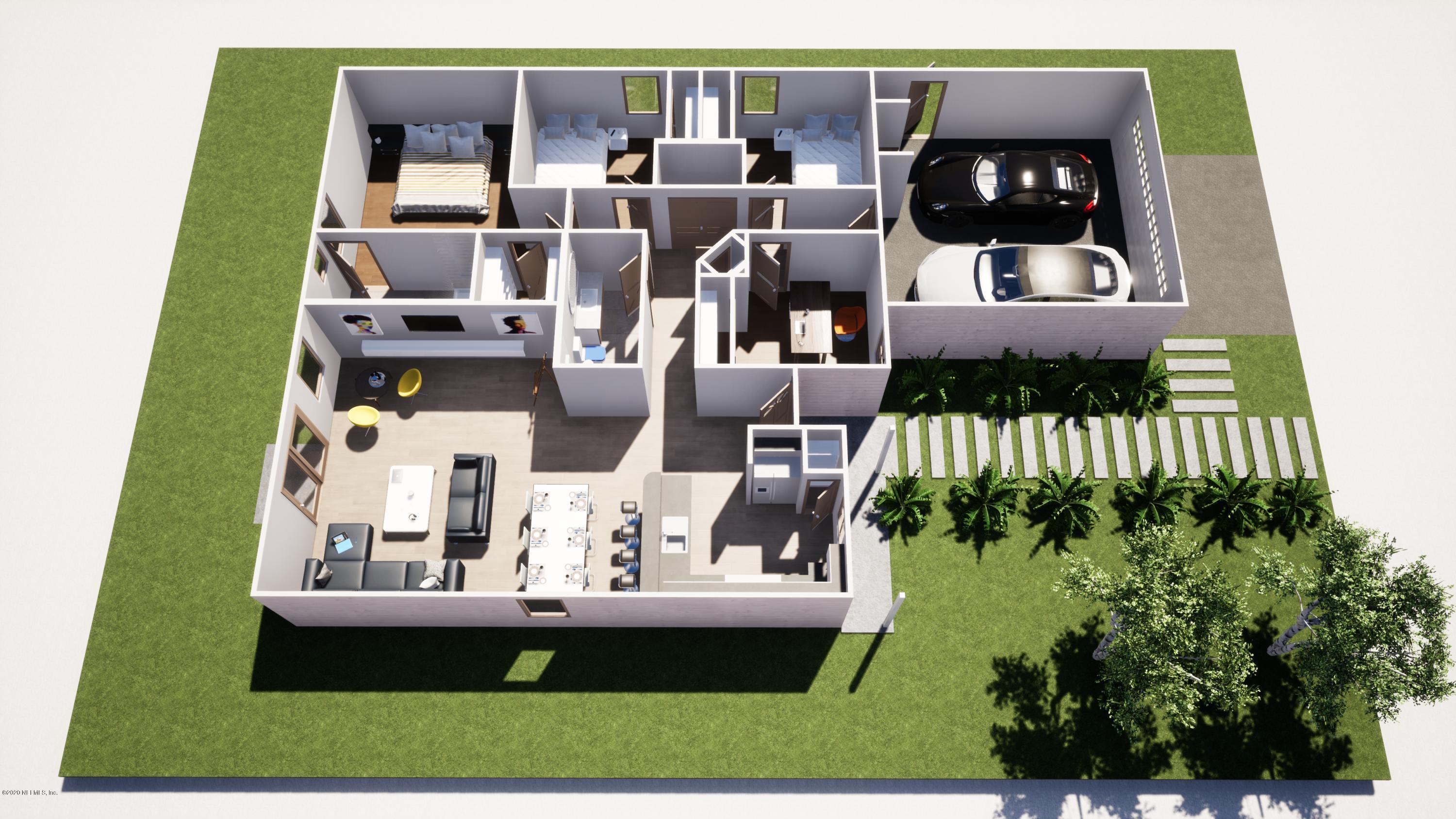 2037 Alley Road Jacksonville, FL 32233 - Photo 20 of 24 Artist Rendering of Floorplan