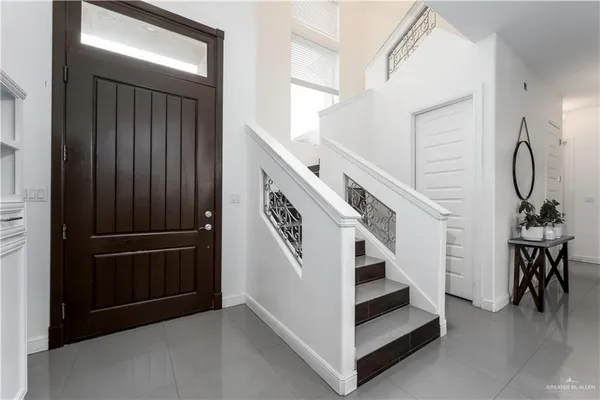 a view of a hallway with entryway