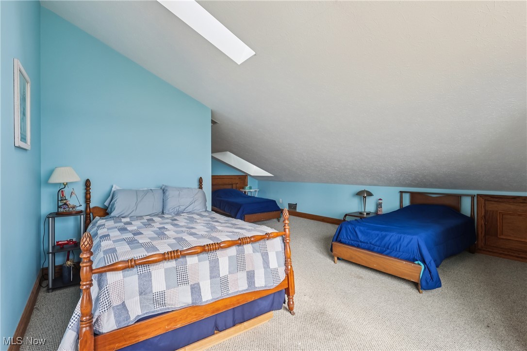 337 Cedar Point Road Sandusky, OH 44870 - Photo 24 of 50 Bedroom with a skylight, lofted ceiling, and carpet