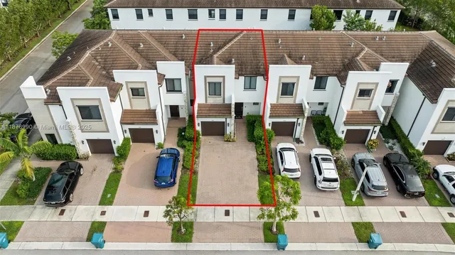 an aerial view of multiple house