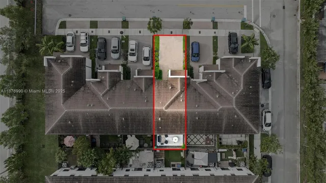 an aerial view of multiple houses