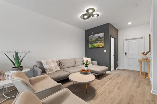 a living room with furniture