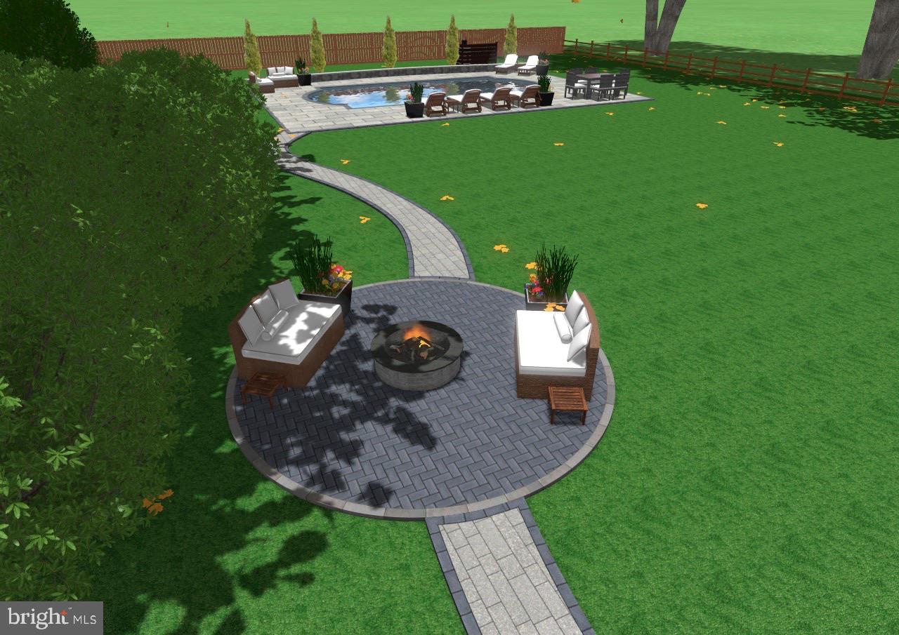 430 Clairemont Road Villanova, PA 19085 - Photo 31 of 35 Rendering of hardscaped path built-in fire pit