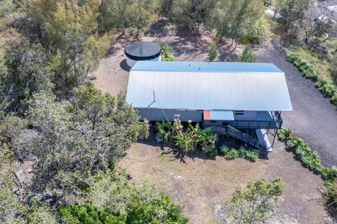 an aerial view of a kitchen