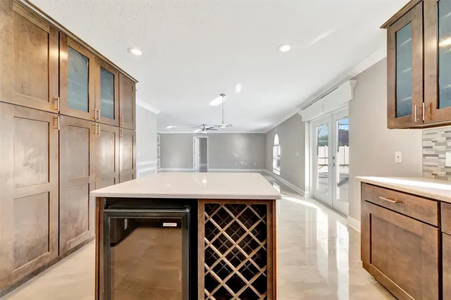 a view of small space with racks on the wall